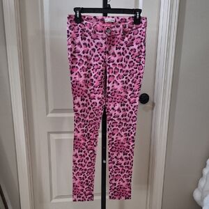 Zenana Outfitters Women's Pink Leopard Print Low Rise Jeggings Size S